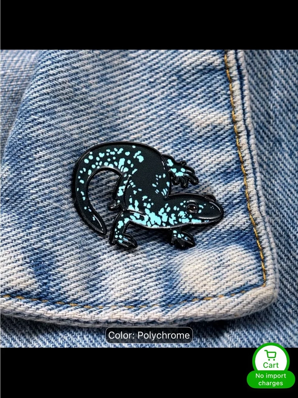 Polychrome Blue Speckled Salamander Reptile Decor